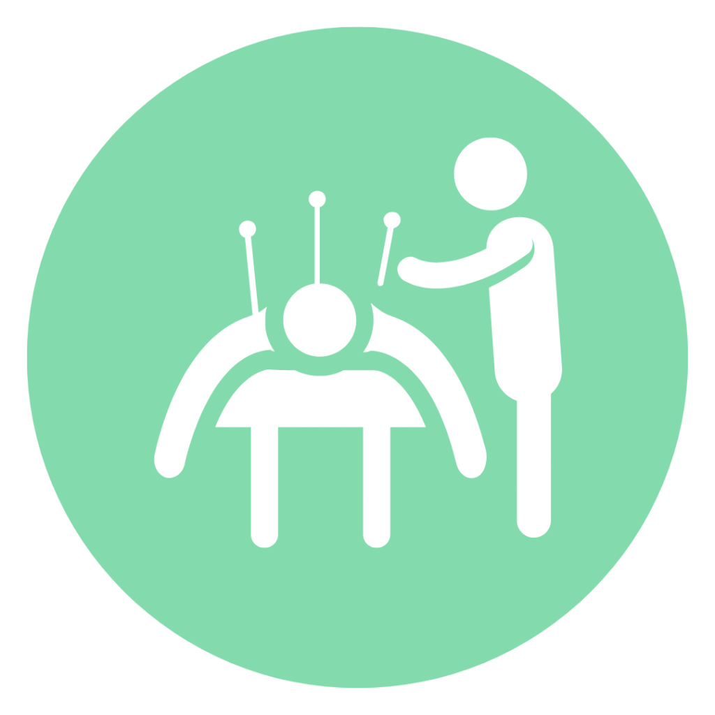 Graphic of chiropractor Petts Wood giving dry needling to a new patient