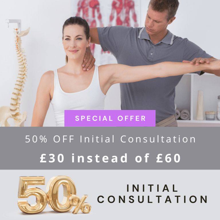 Red Terracotta Colour Code Swatch Instagram Post 2 Chiropractor Chislehurst - 50% Off Initial Consultation Chiropractor Chislehurst clinic with chiropractor giving a woman an initial consultation for 50% off